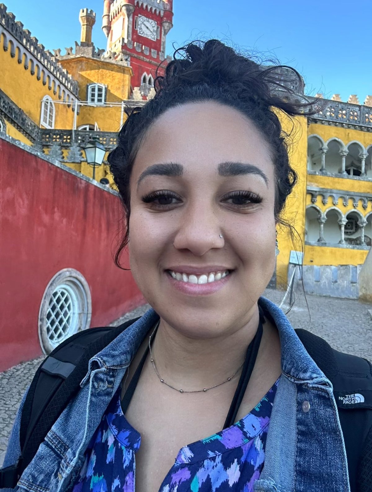 Erica Rivera exploring colorful palace grounds